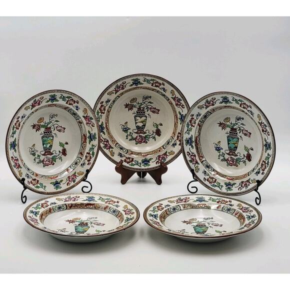 Set of 5 Brownfield & Sons Trademark Soup Plates Ironstone Antique Number 115 - Picture 1 of 16